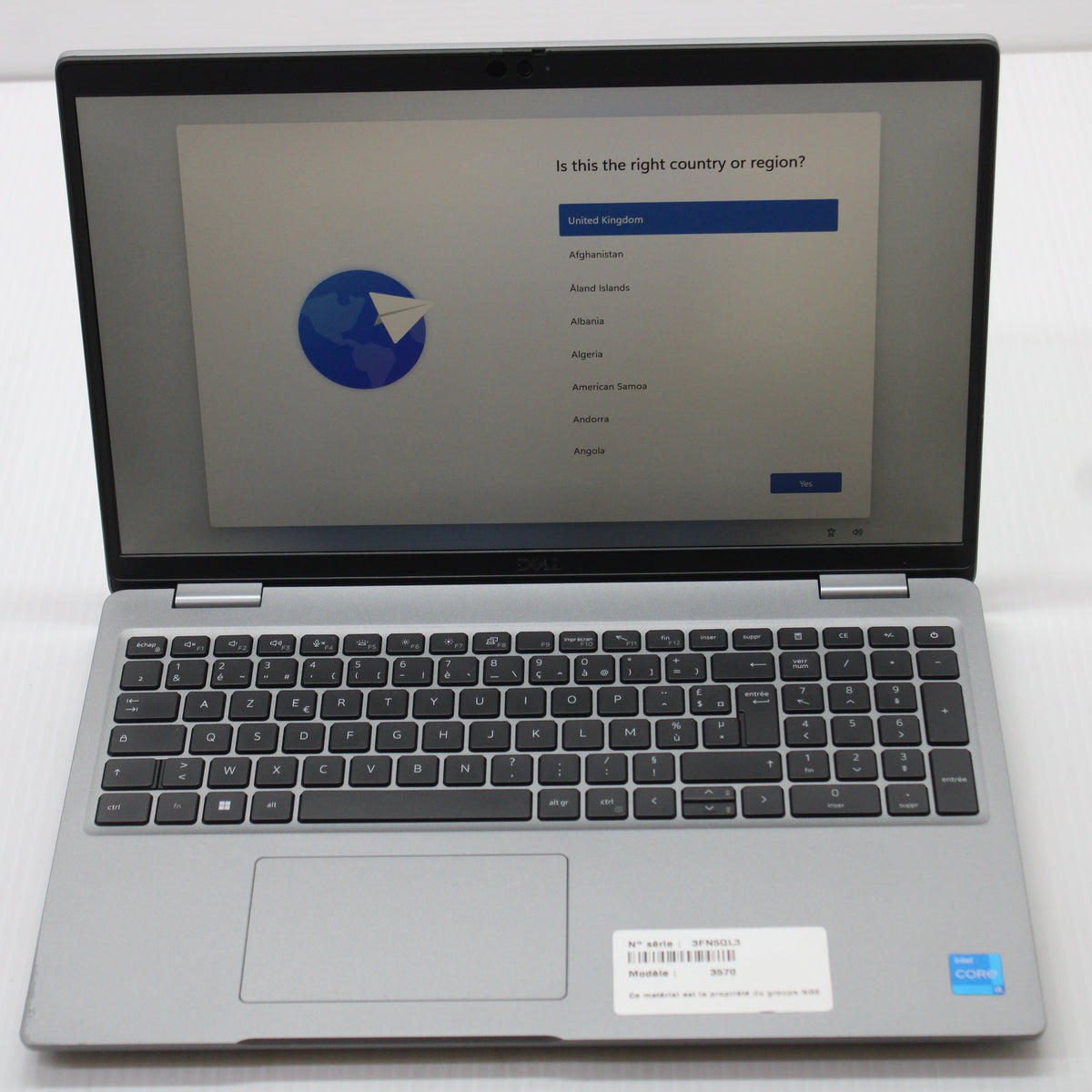 Dell Precision i5 Laptop 3570 15.6 in 8GB DDR5 RAM 512GB NVMe Intel 1250P AZERTY
