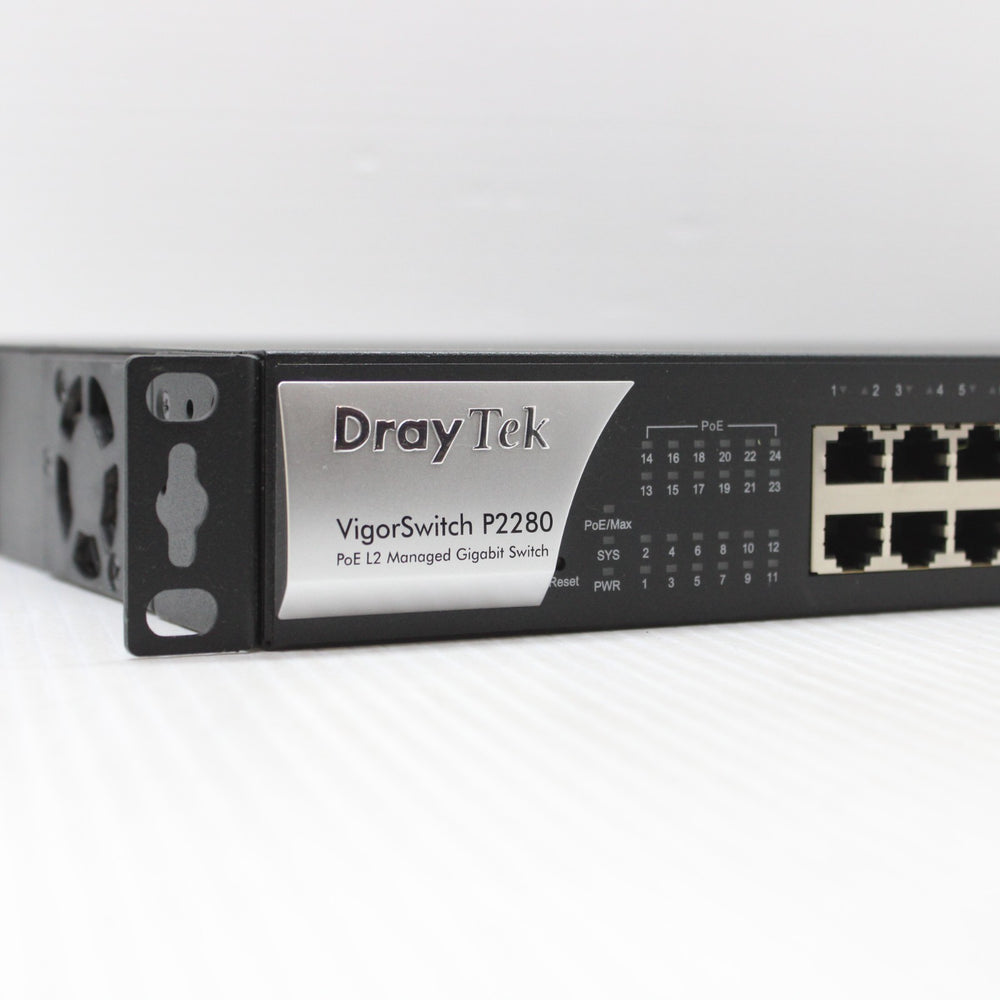 DrayTek VigorSwitch P2280 24 Port 1 Gbps Gigabit Managed PoE+ Network Switch