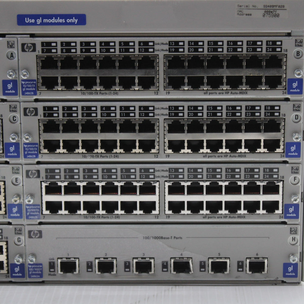 HP ProCurve 4108gl J4865A Switch Chassis J4862B J4863A J4864A Modules ...