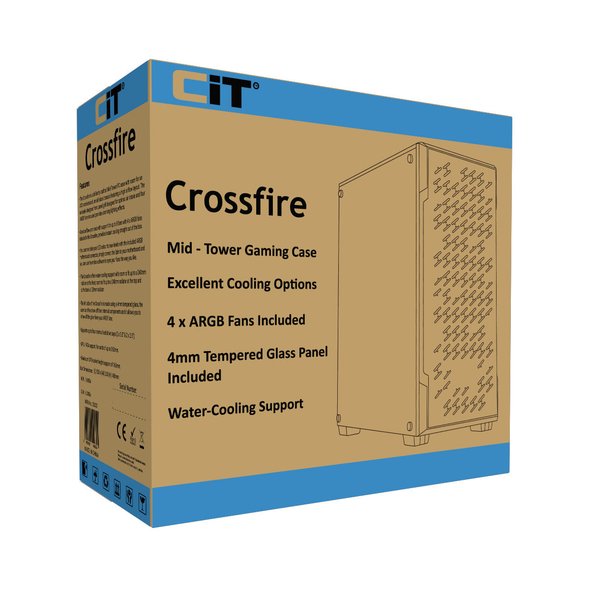 BCC Crossfire i3 Gaming PC nVidia GT710 Computer 240GB SSD 500GB HDD 8GB RAM WiFi
